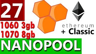 как начать майнинг эфир Ethereum Classic ETC и Ethereum ETH на пуле Nanopool